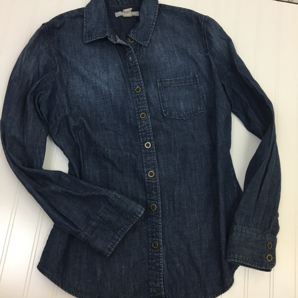 Banana Republic Dark Denim Button Down Shirt